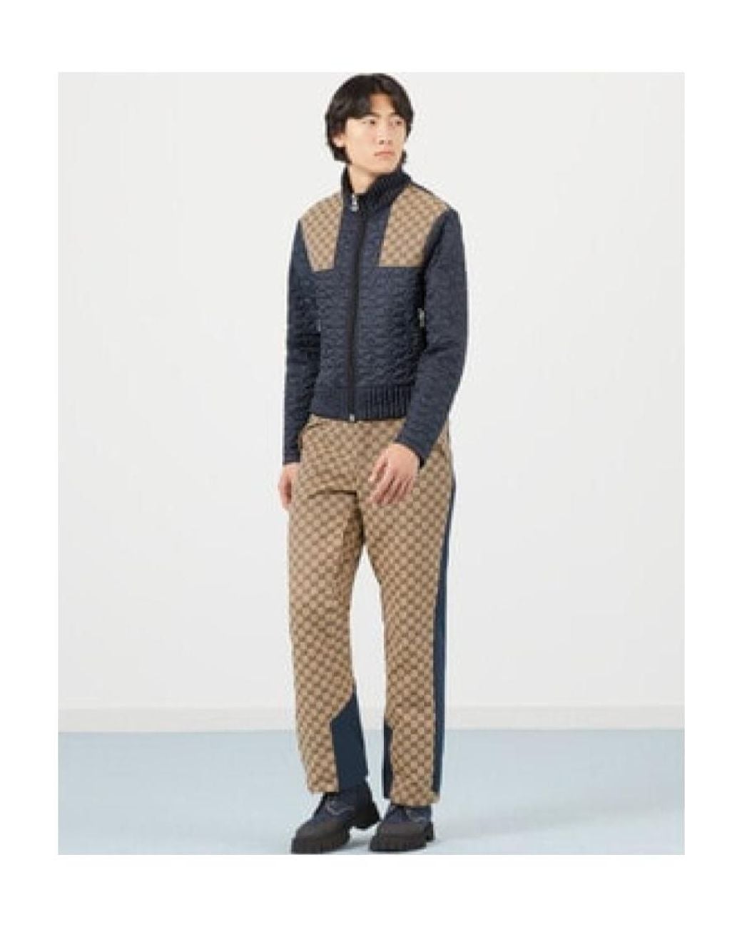 Gucci Brown Gg Straight Leg Trousers for men