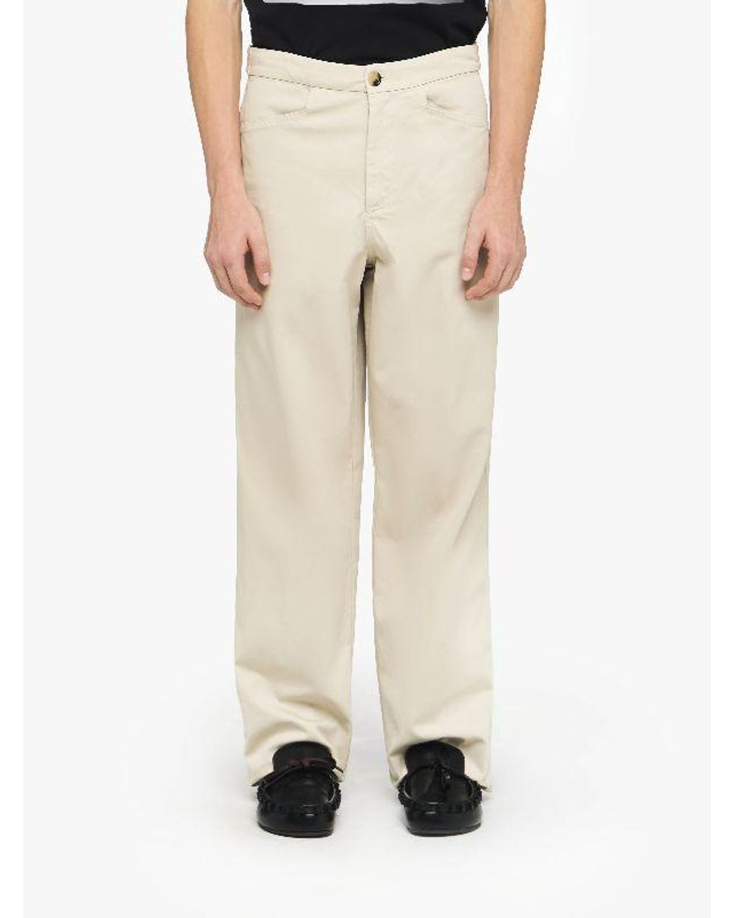 J.W. Anderson White Jw Anderson Button Detailed Straight Leg Trousers for men