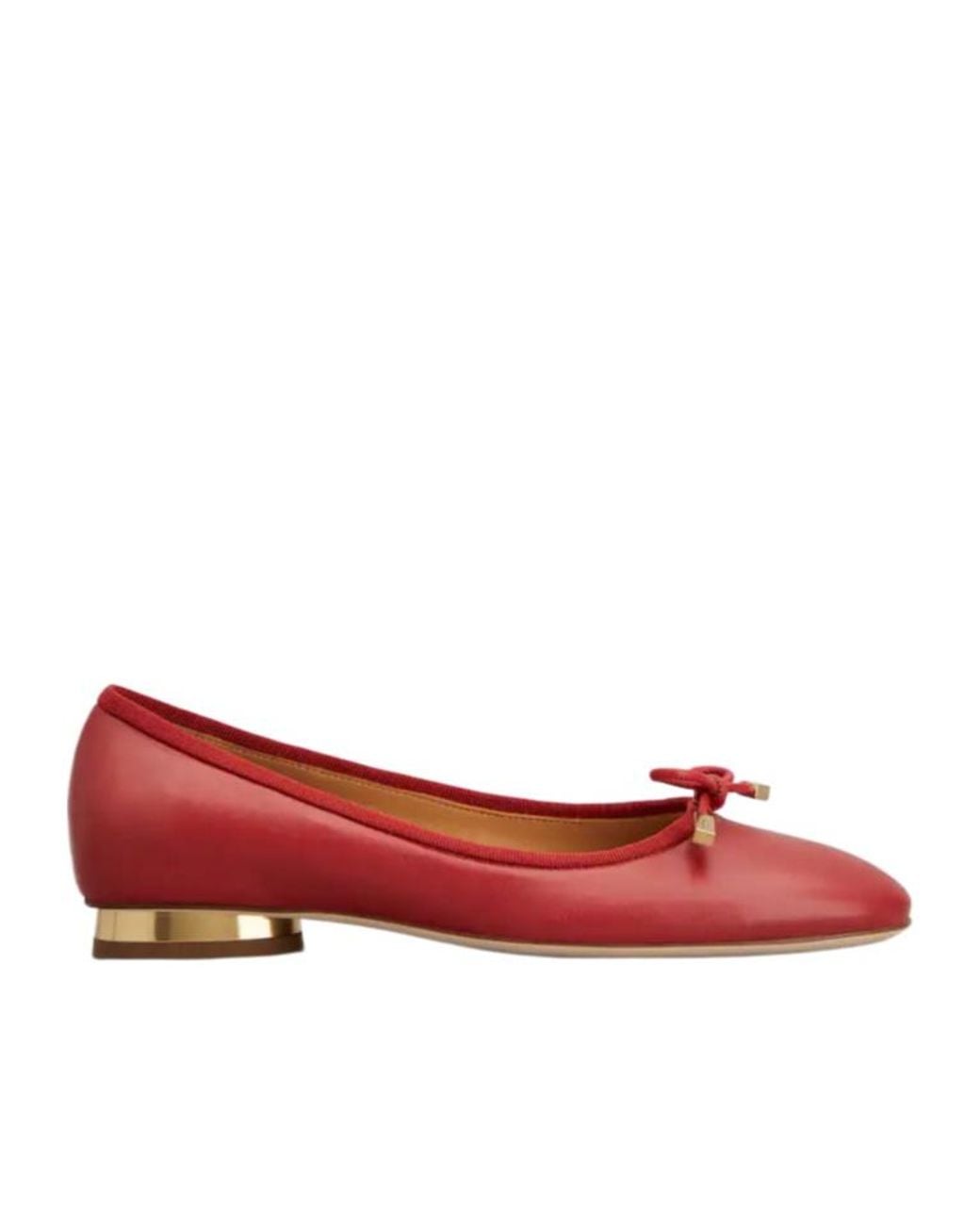 Tod's Red Round-Toed Ballet Shoes