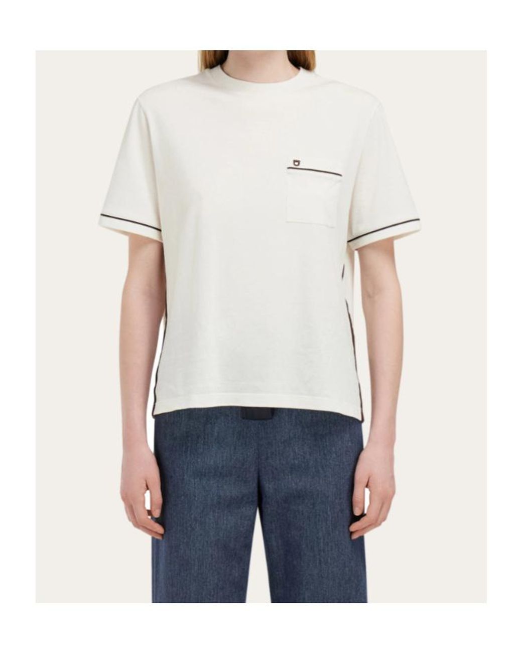 Ferragamo White Ferragamo Gancini T-Shirt