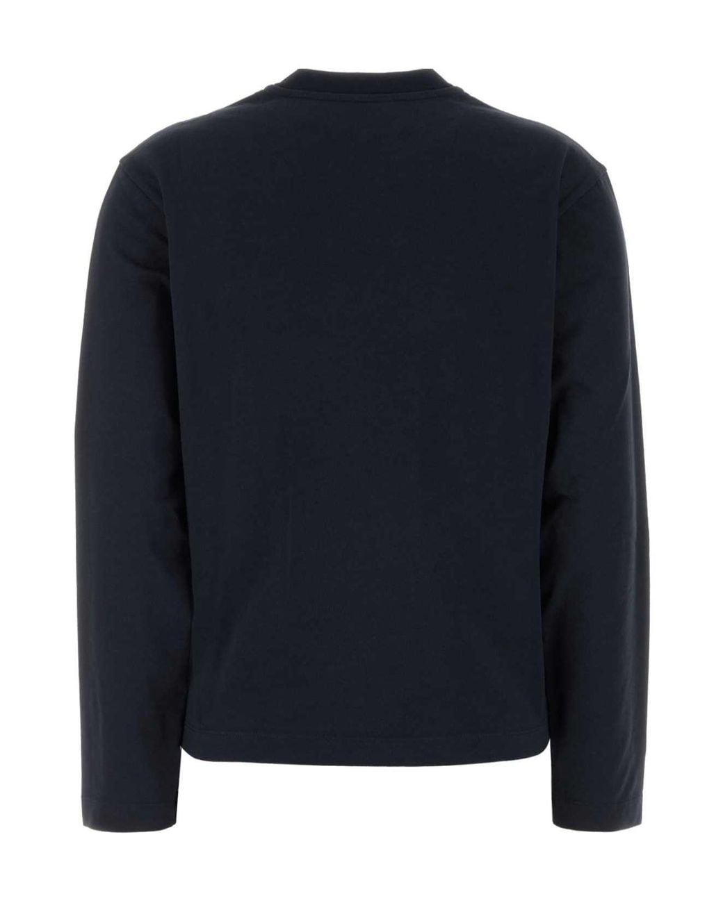 Jil Sander Blue Logo Embroidered Long Sleeve T-Shirt