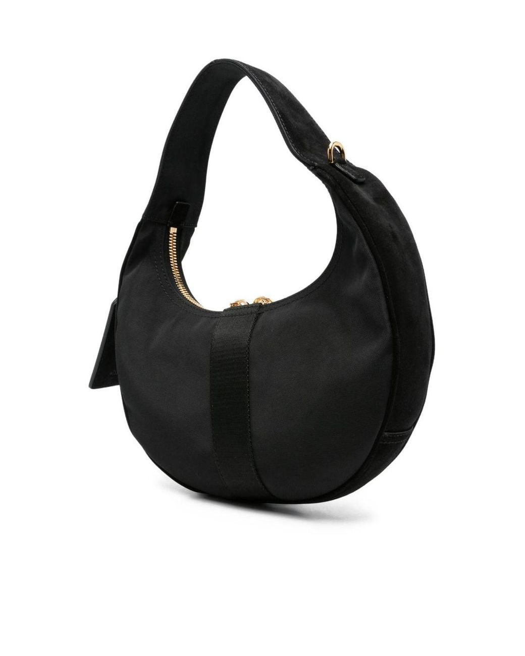 Moschino Black Logo Plaque Shoulder Bag