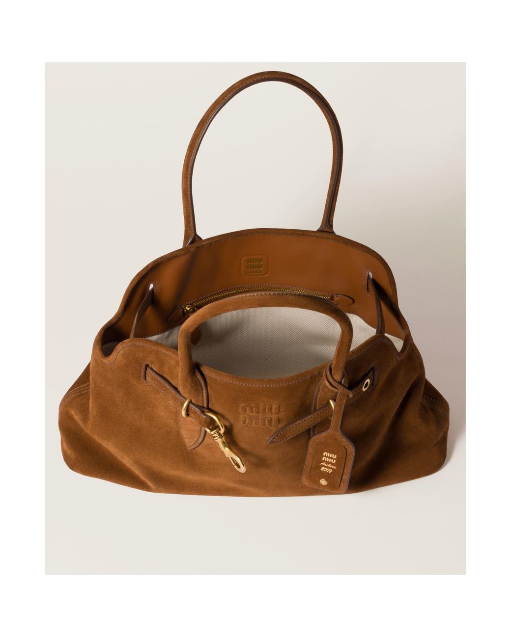 Miu Miu Brown Aventure Suede Bag