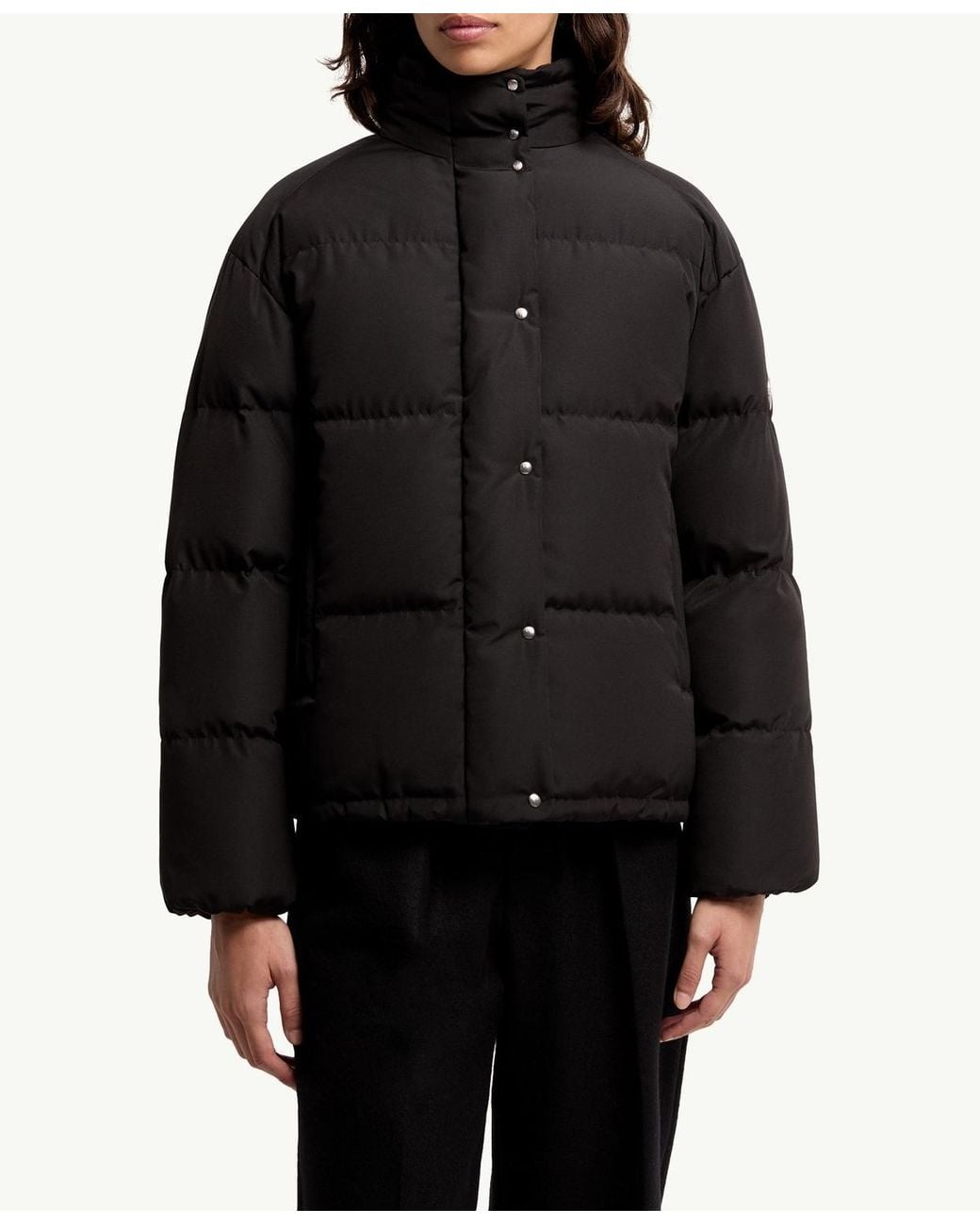 Moncler Black Verone Button-Up Puffer Jacket