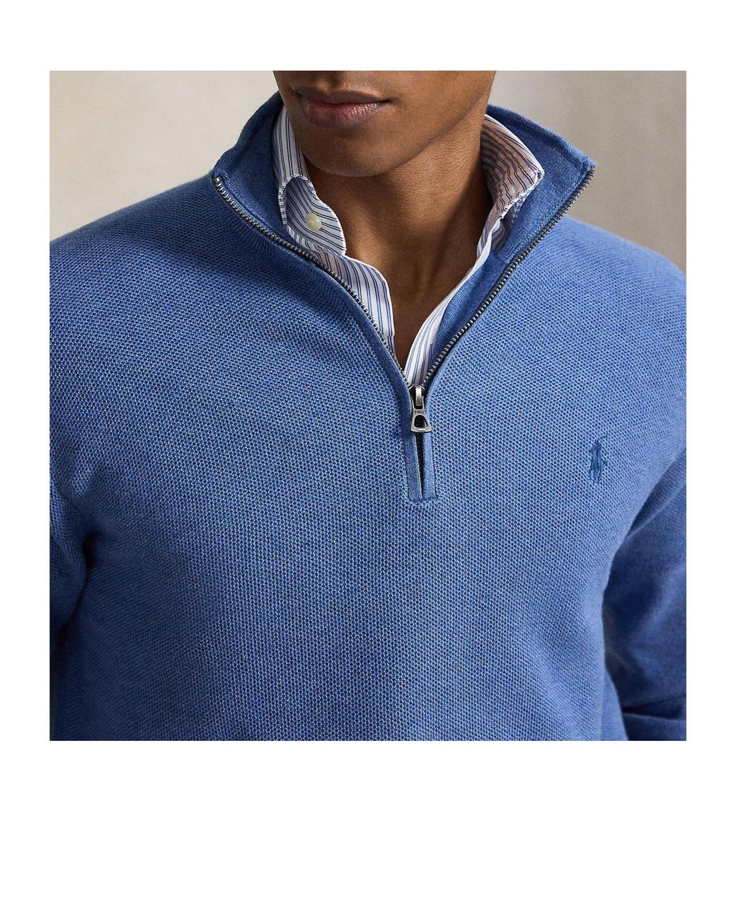 Polo Ralph Lauren Blue Quarter-Zip Jumper for men