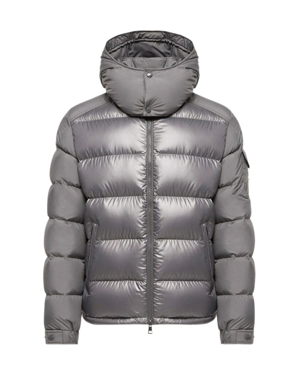 Moncler Gray Maya Zip-Up Hooded Jacket for men