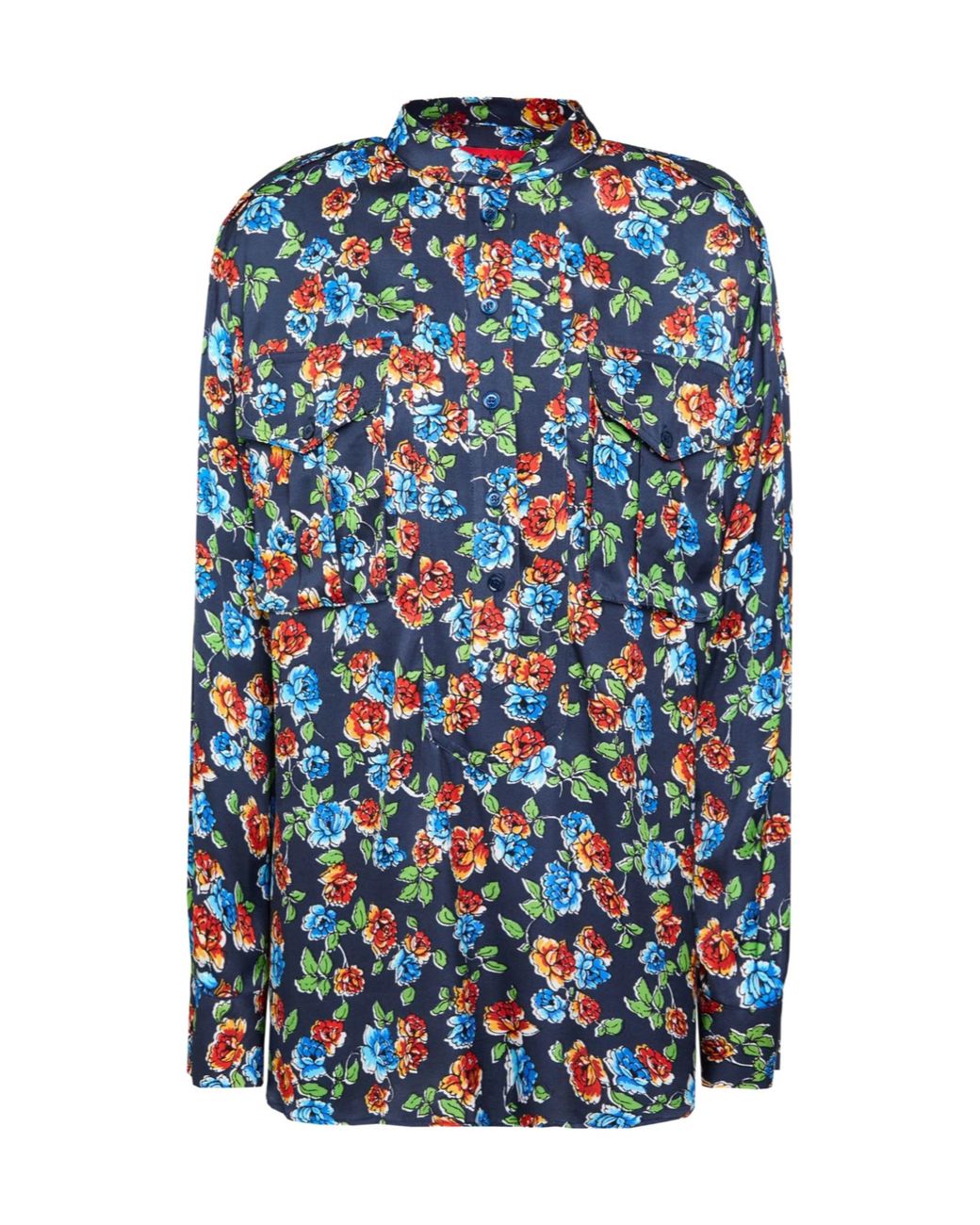 MAX&Co. Blue Floral Pattern Shirt