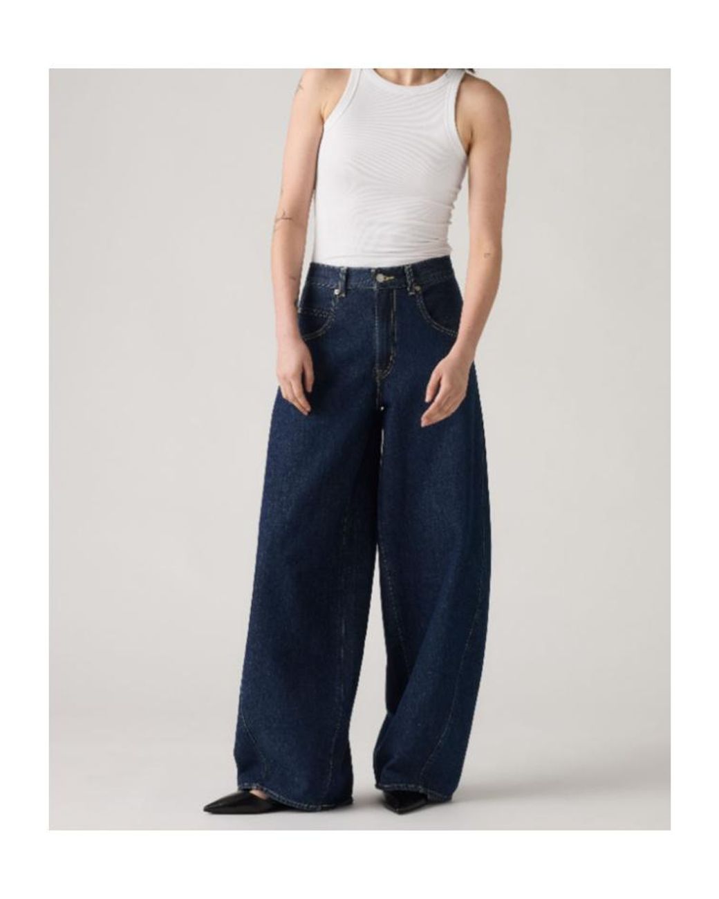 Levi's Blue Super Baggy Barrel Jeans