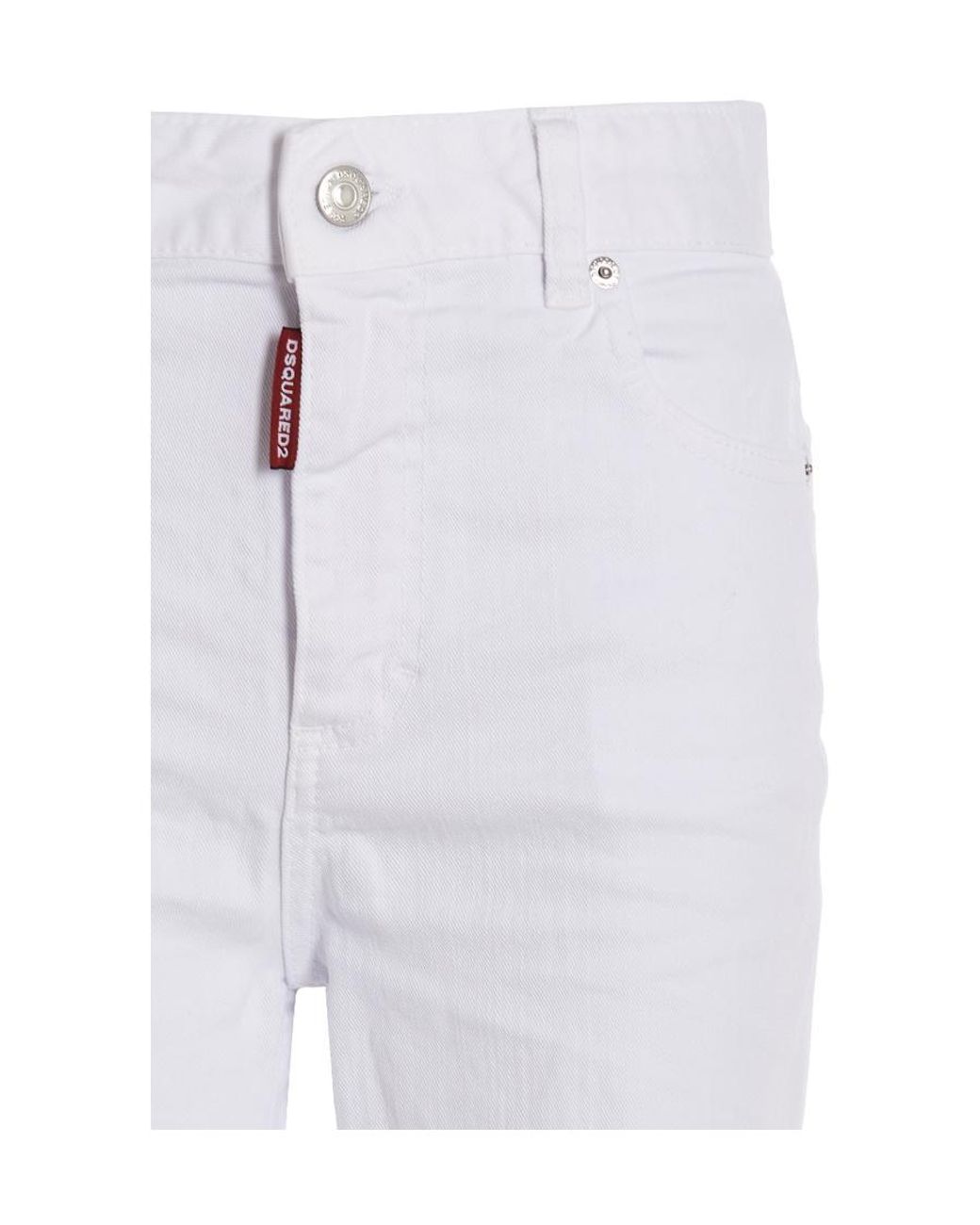 DSquared² White 'Super Flared Cropped' Jeans