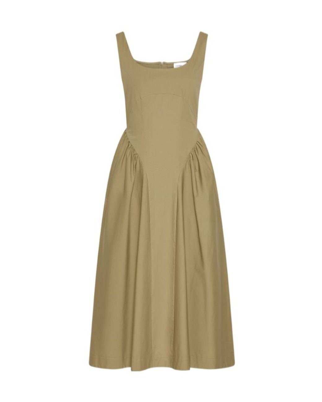 Marella Green Gathered Midi Dress