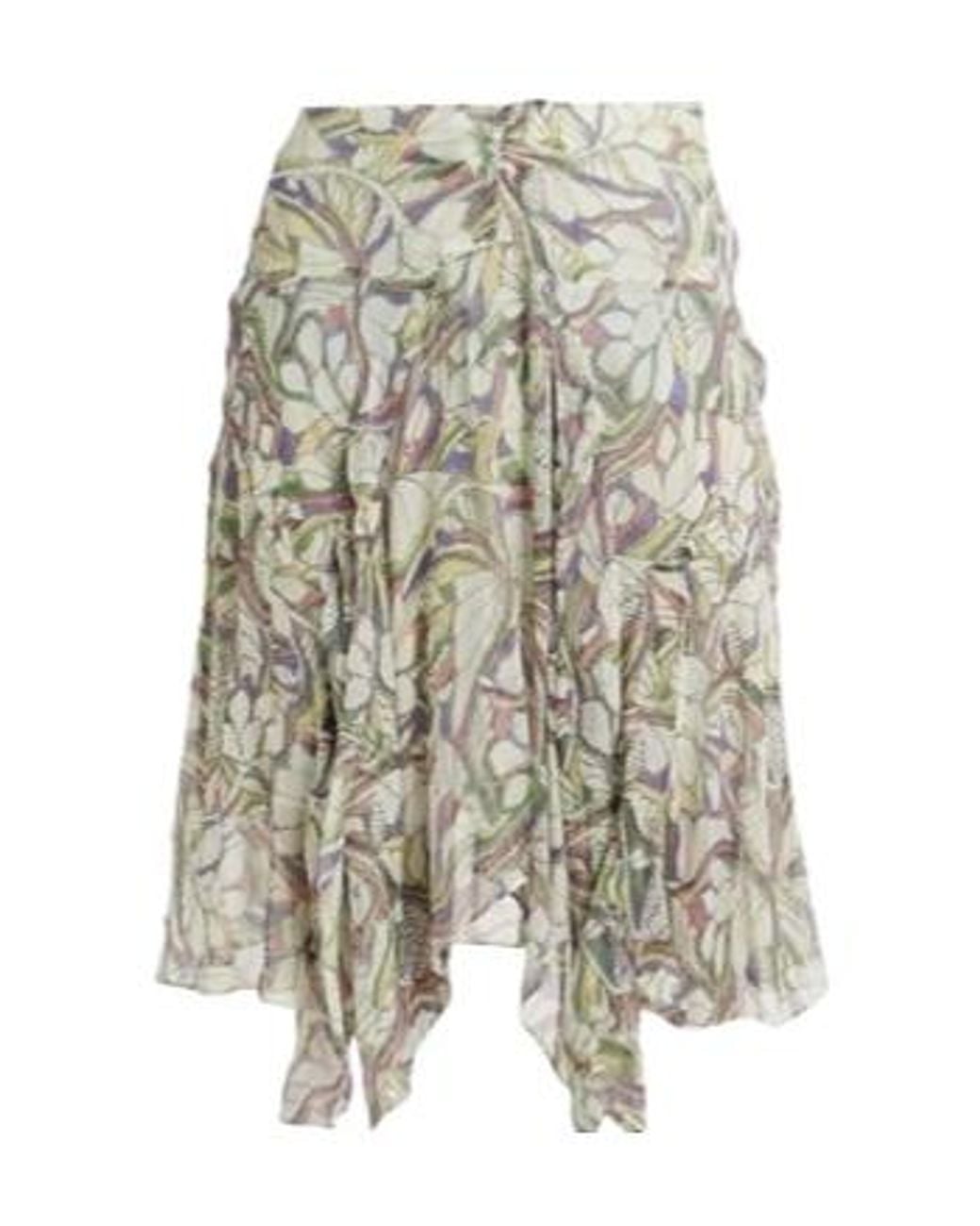 Isabel Marant Gray Colorful Chiffon Pleated Skirt