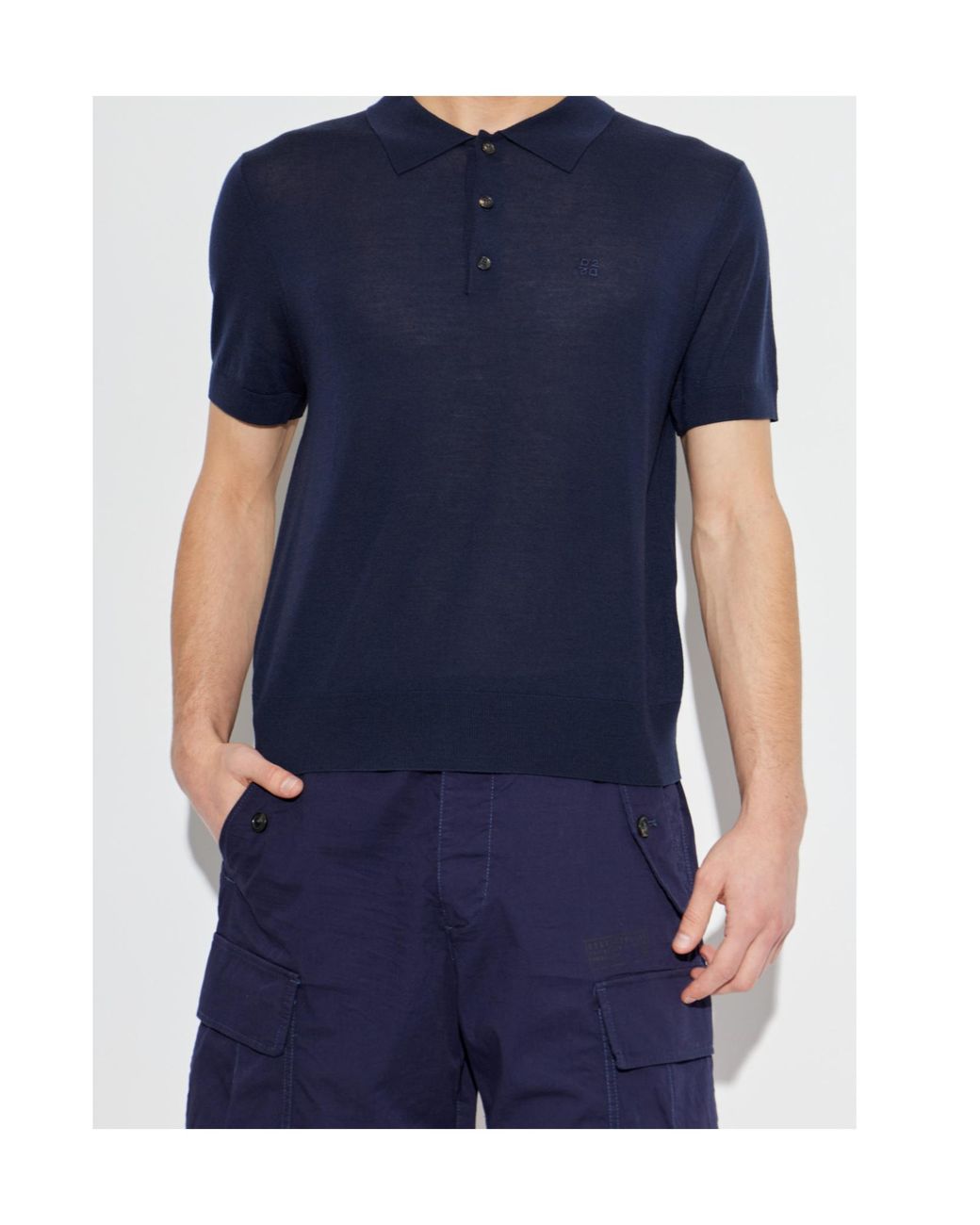 DSquared² Blue Short Sleeve Knit Polo Shirt for men