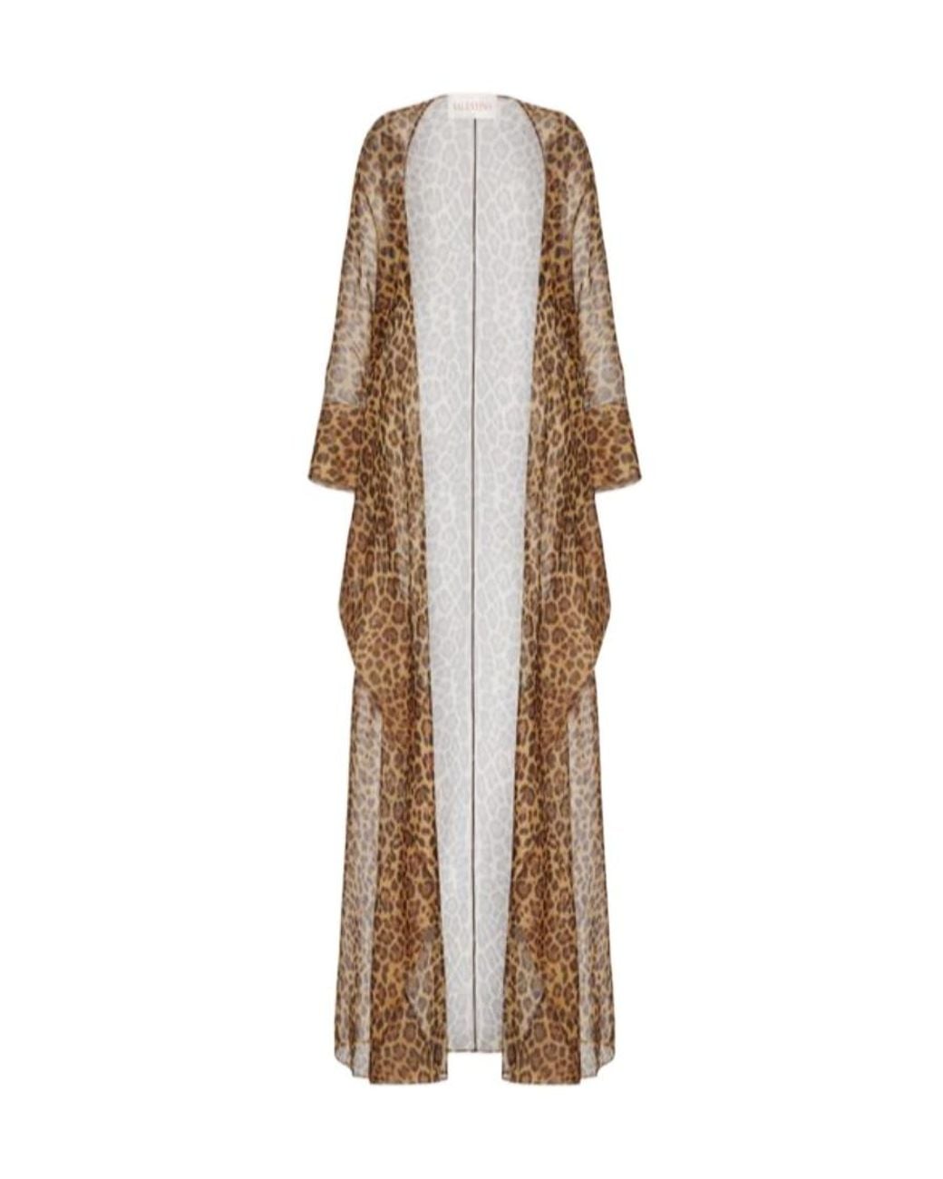 Valentino Natural Leopard Print Long Blouse
