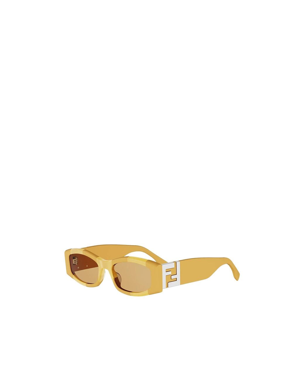Fendi Metallic Eyewear Geometric Frame Sunglasses