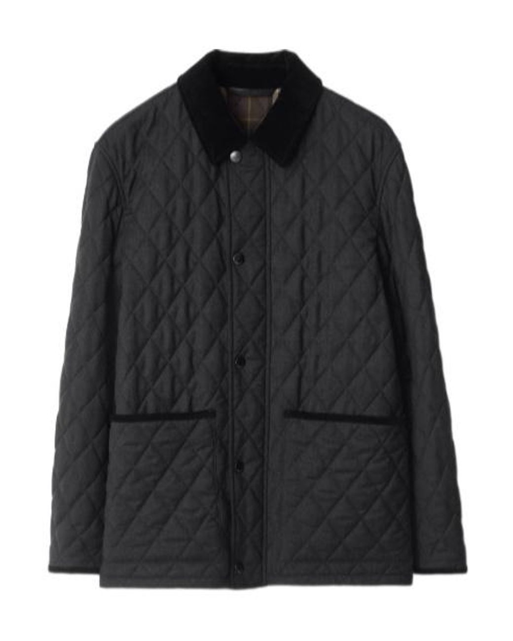 Burberry Black Long Sleeved Quilted Barn Jacket for men