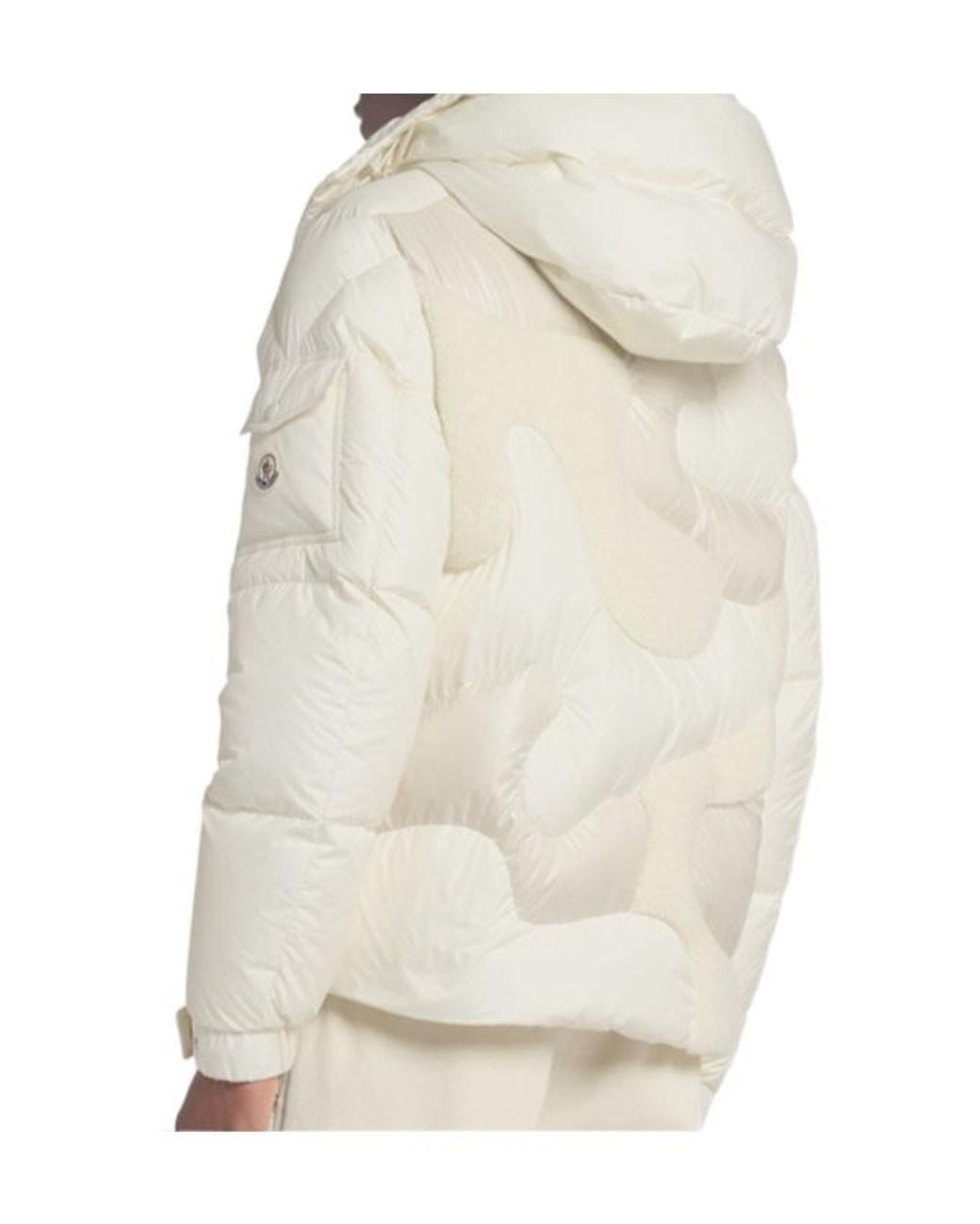 Moncler White Candes Tech Intarsia Down Jacket for men