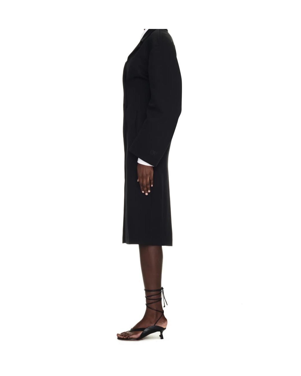 Off-White c/o Virgil Abloh Black Round Techno Gab Straight Hem Coat