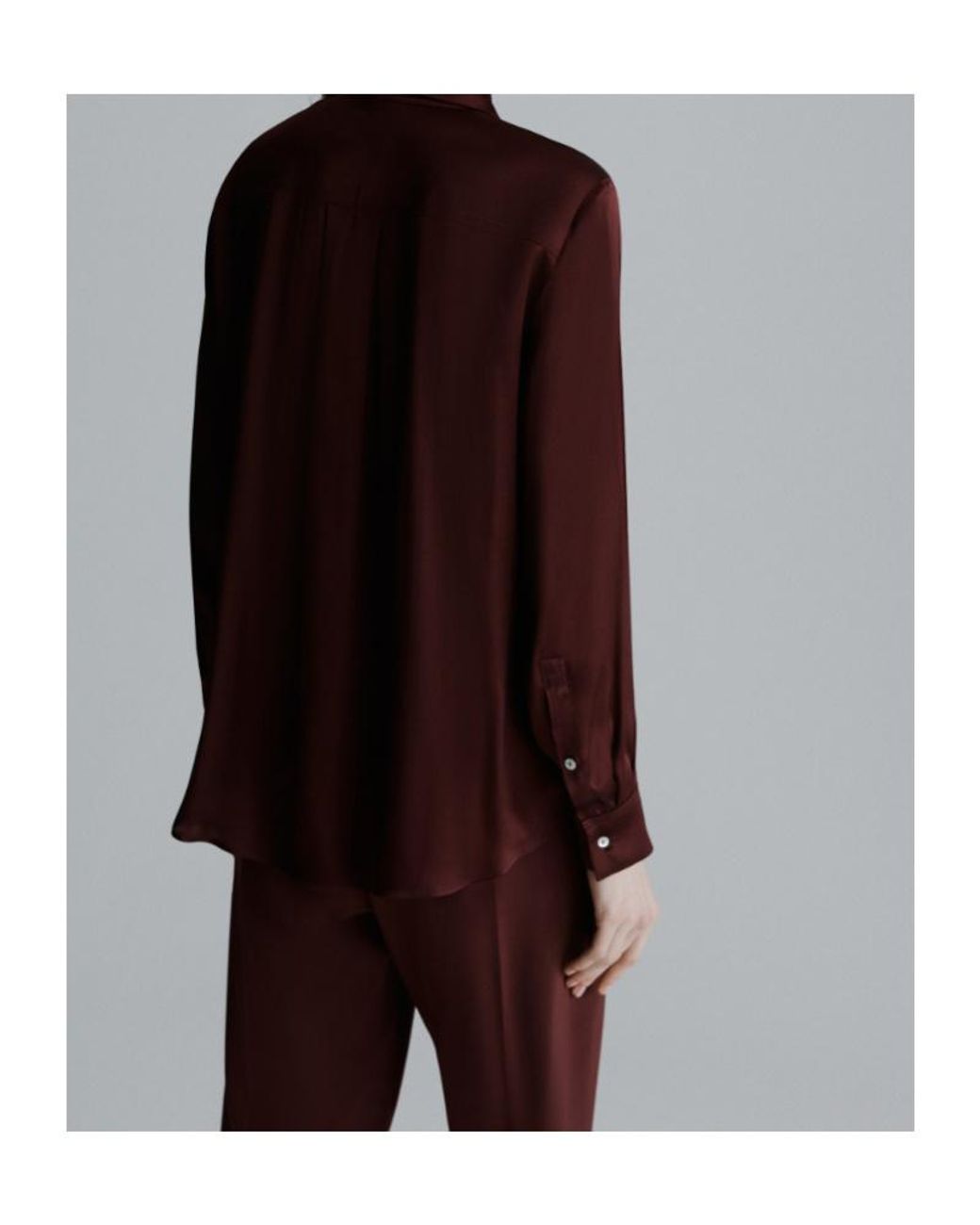Marella Purple Silk-Blend Satin Shirt