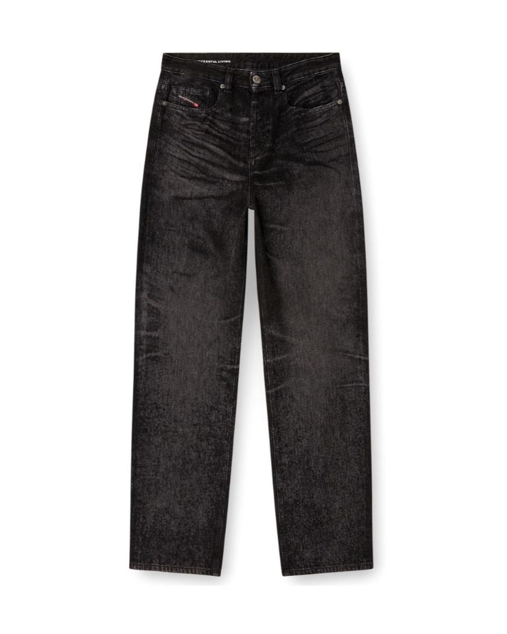DIESEL 2001 D-Macro Relaxed Jeans in Black for Men | Lyst