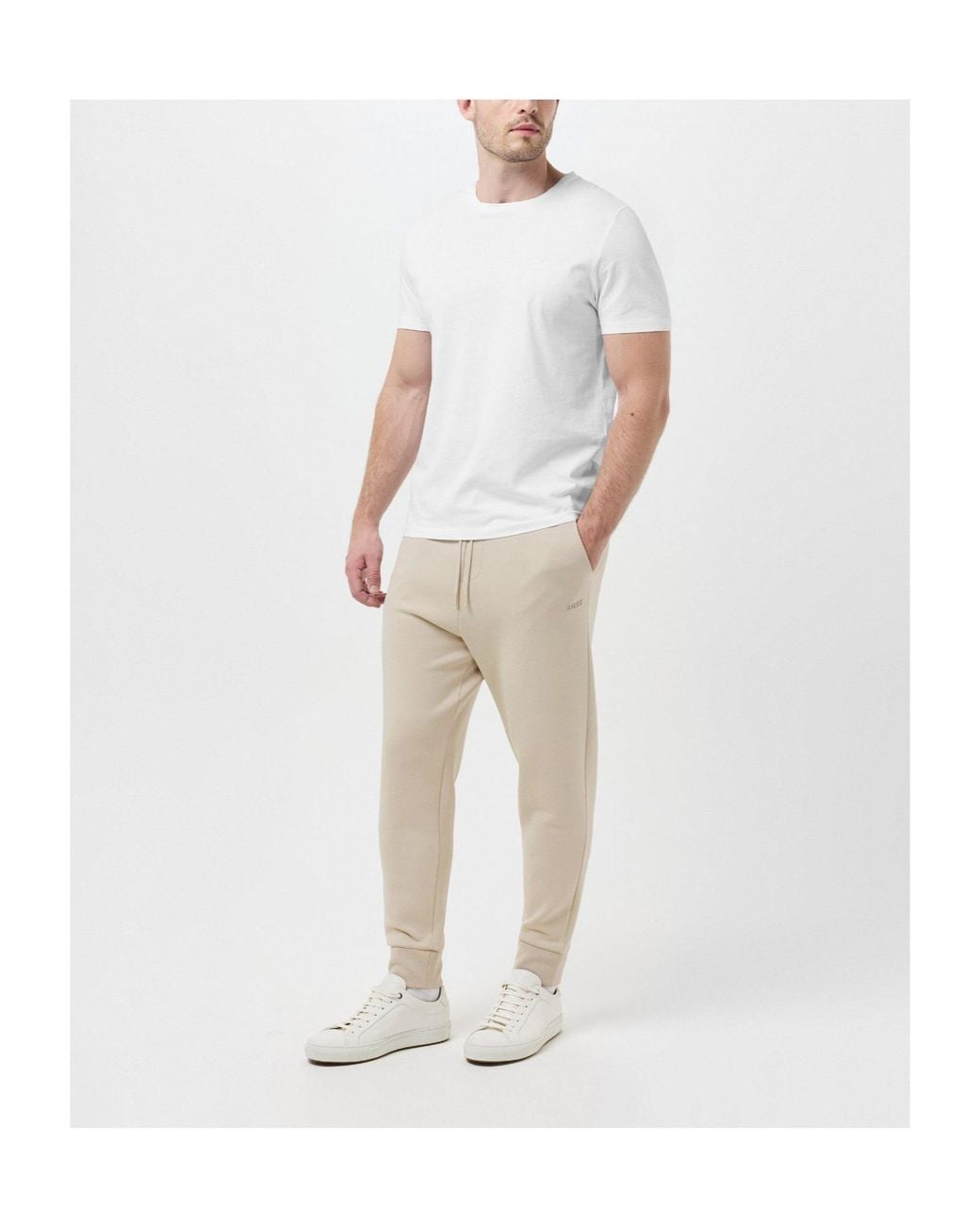 Boss Natural Cotton Cuffed Casual Pants for men