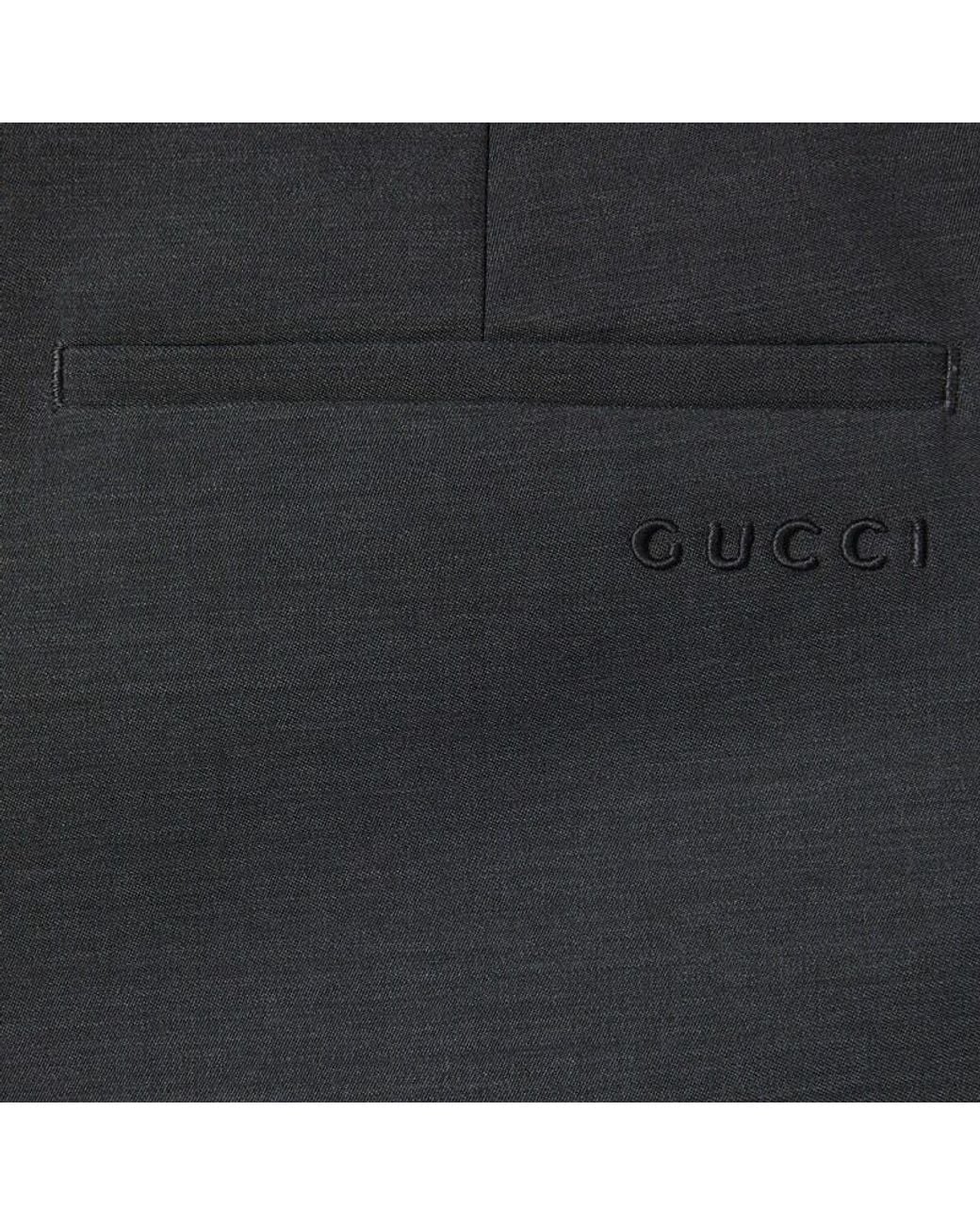 Gucci Gray Straight-Leg Trousers