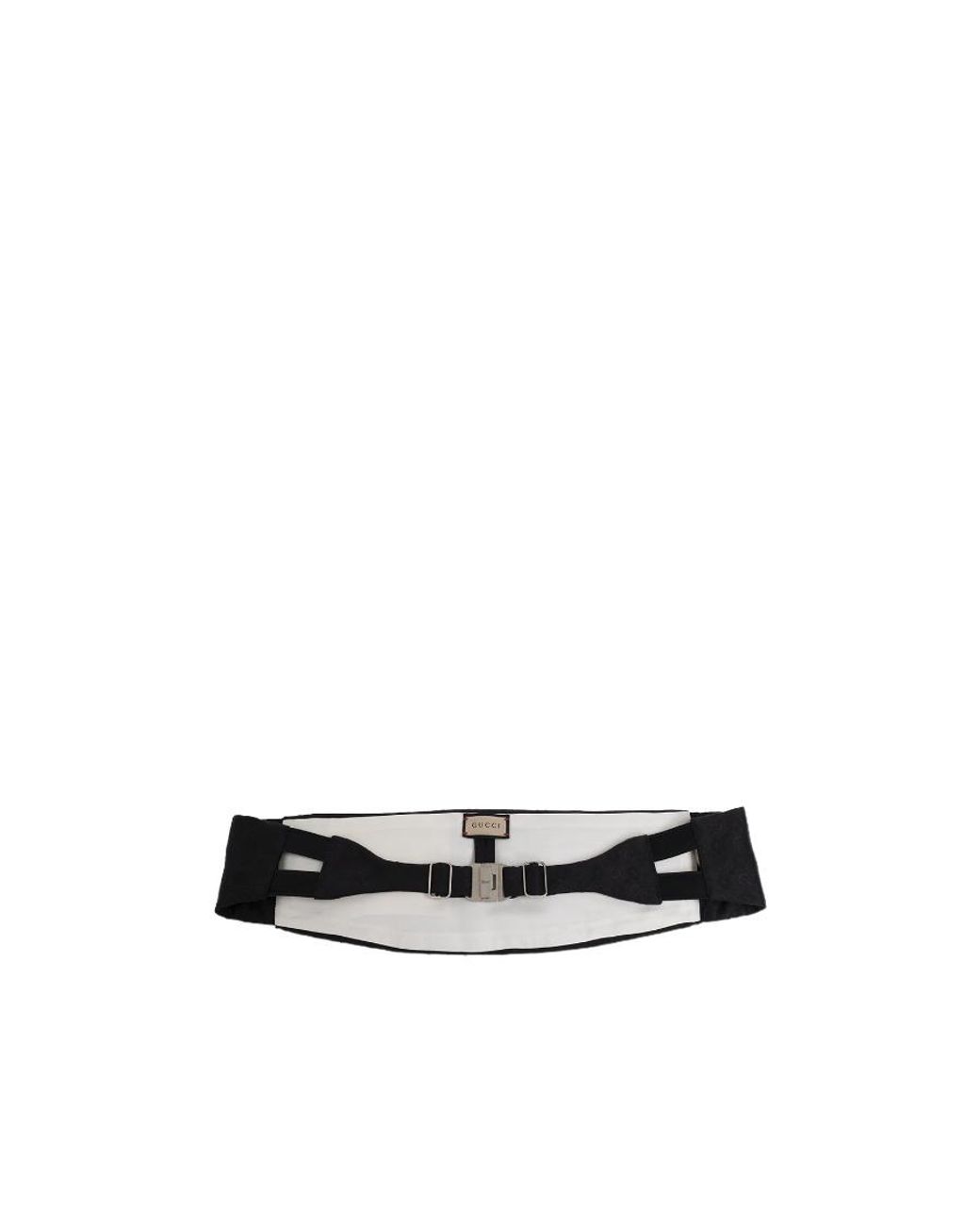 Gucci White Horsebit-Print Jacquard Cummerbund for men