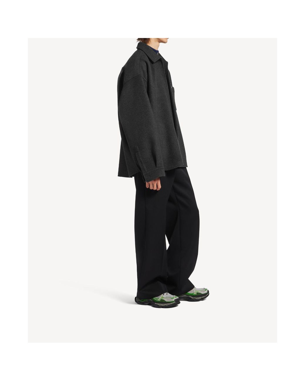 Balenciaga Black Zip-Up Brushed Overshirt for men