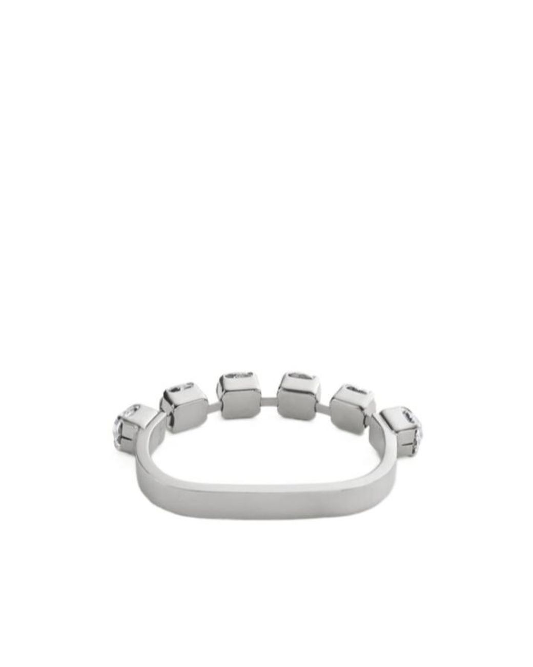 MM6 by Maison Margiela White Embellished Logo Engraved Ring