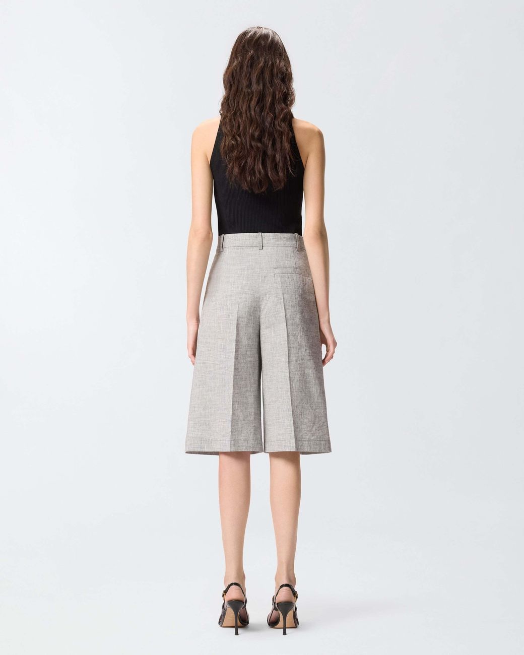 Pinko Gray Pleated Bermuda Shorts