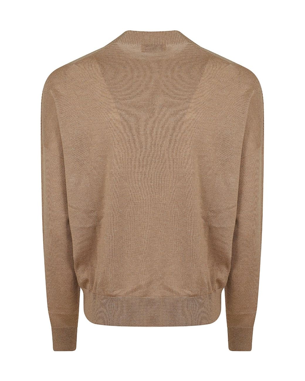 Peserico Brown Sequined Knit Sweater