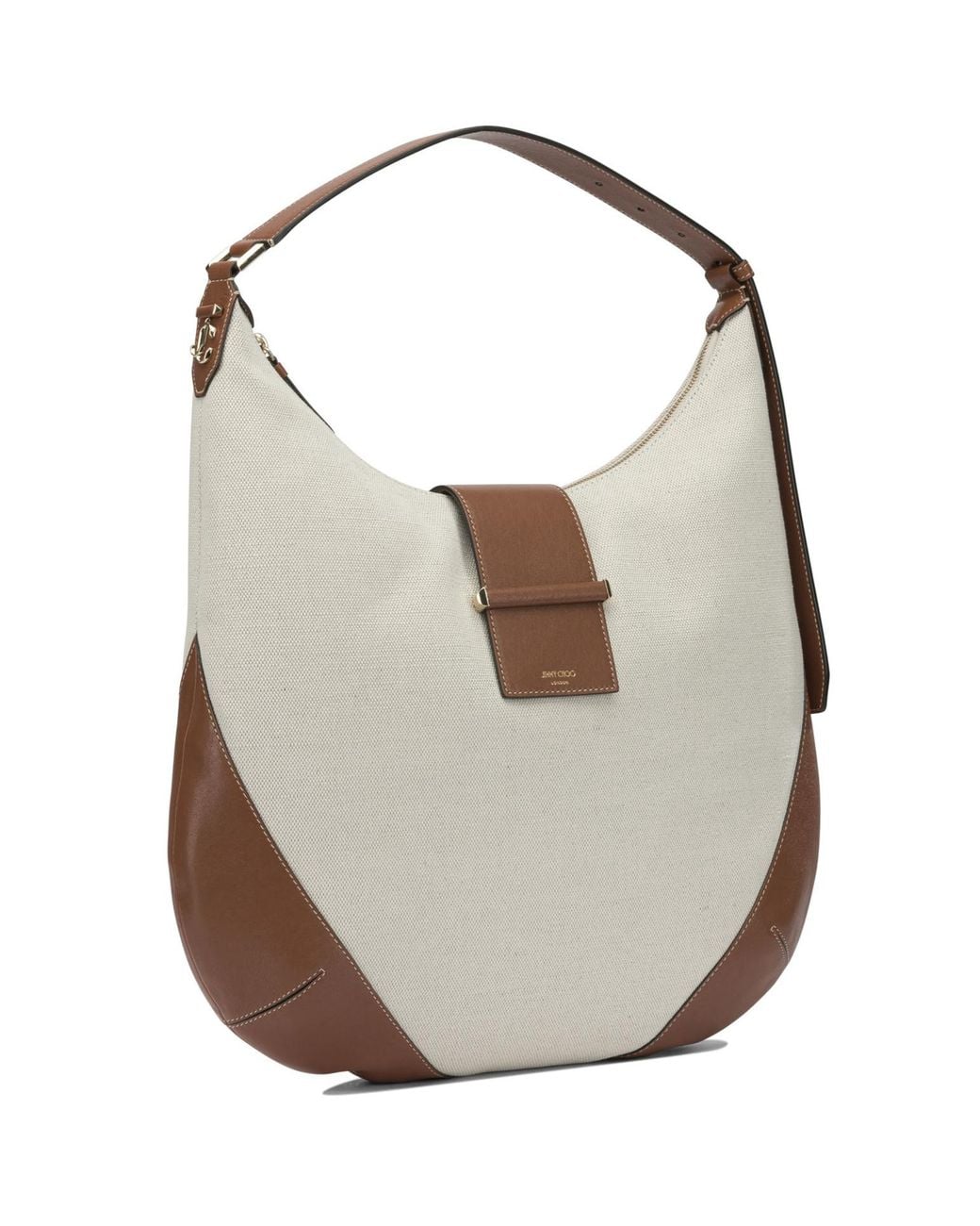 Jimmy Choo White Bar Hobo Large Shoulder Bag