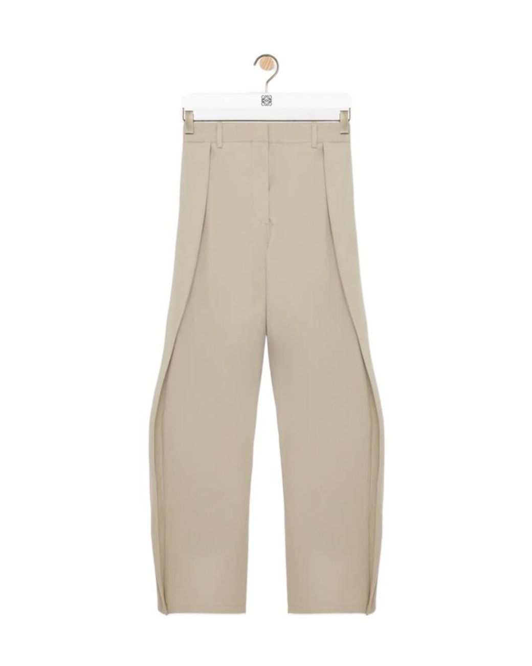 Loewe White Pleated Wide Leg Trousers