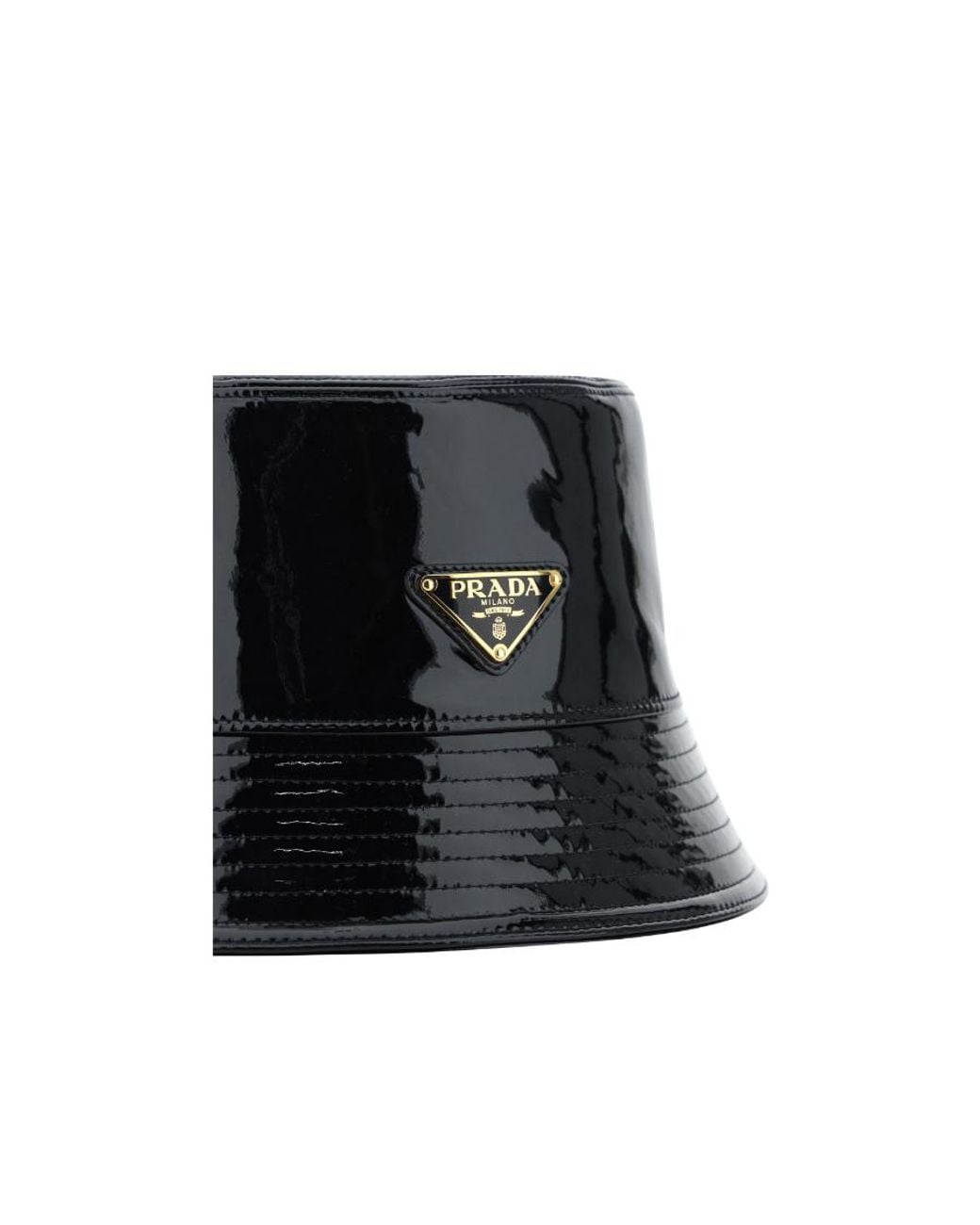 Prada Black Triangle Logo Plaque Bucket Hat