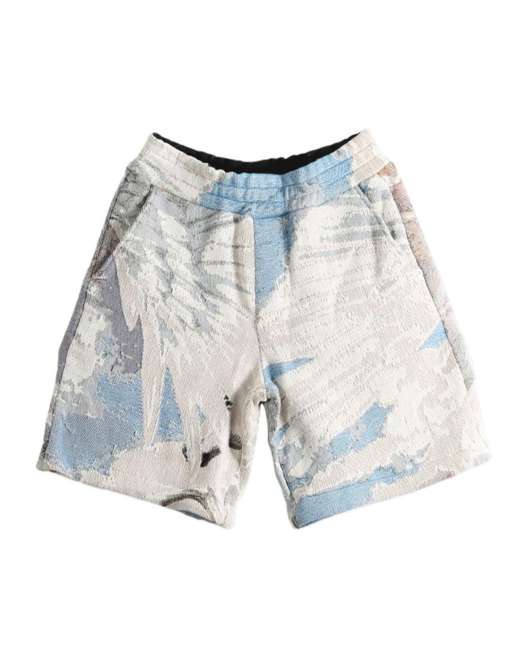 Amiri Blue Tapestry Pegasus Baggy Shorts for men