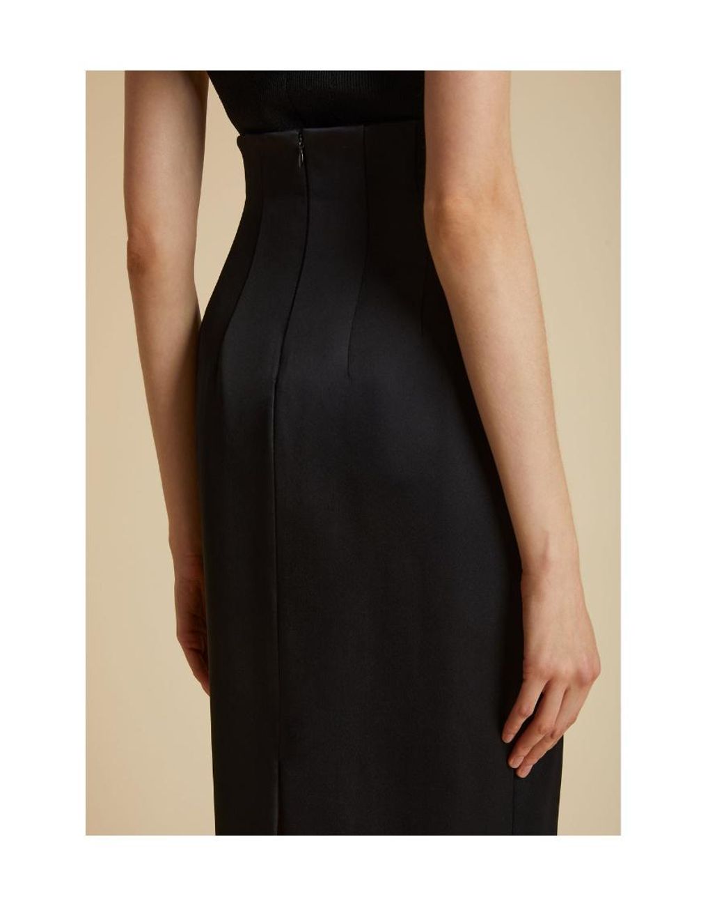 Khaite Black The Loxley High-Waisted Midi Skirt