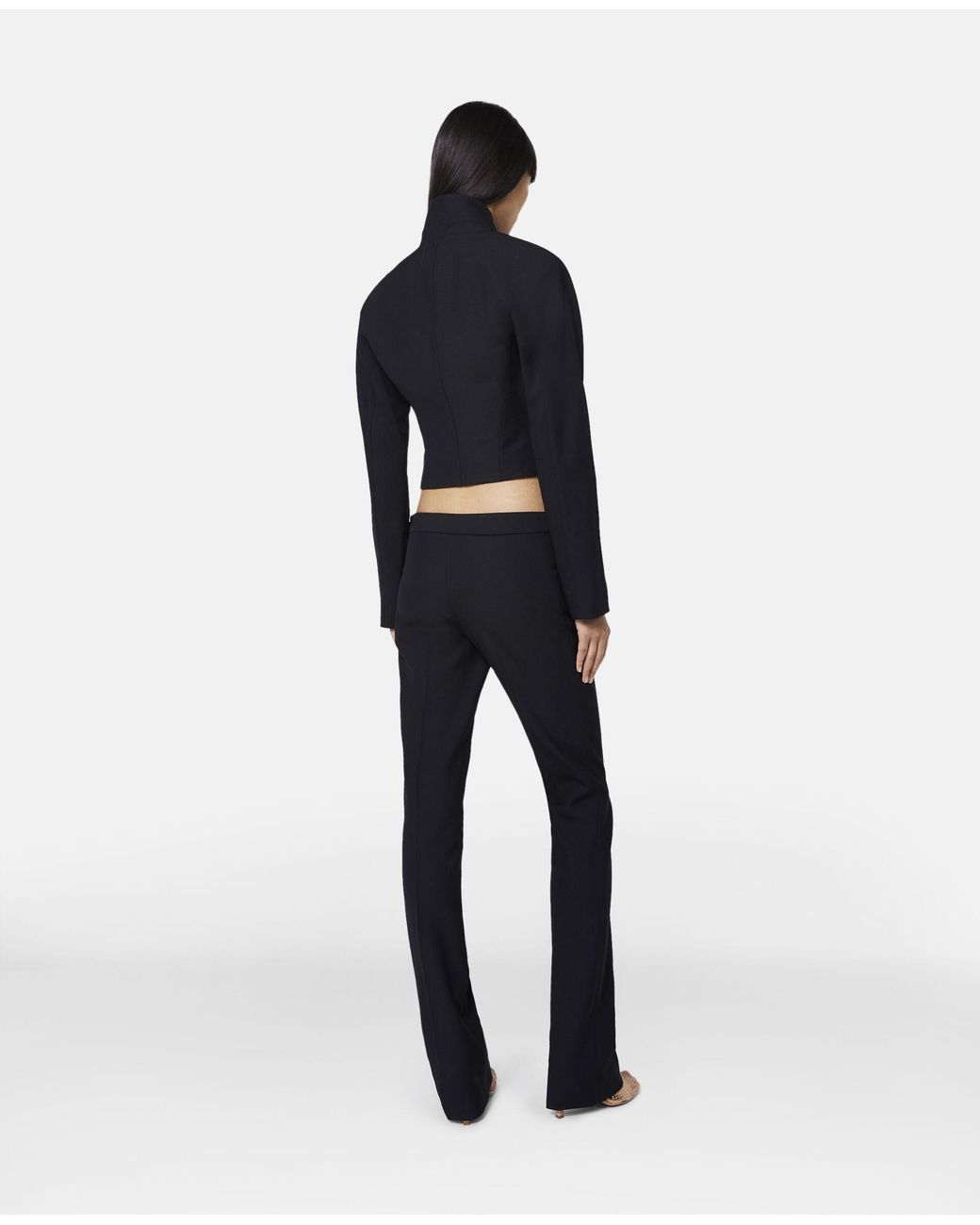 Stella McCartney Black Fitted-Waist Zip-Up Jacket