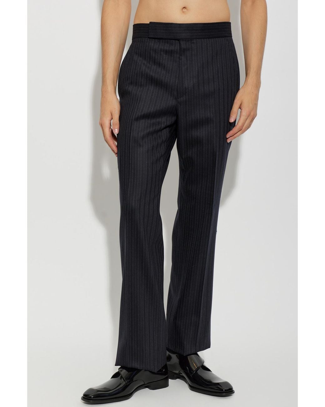 Tom Ford Black Pinstripe Tailored Pants for men