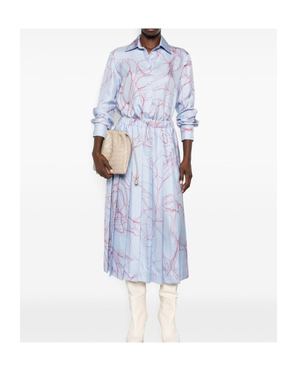 Fabiana Filippi Blue Abstract-Print Long-Sleeve Shirt