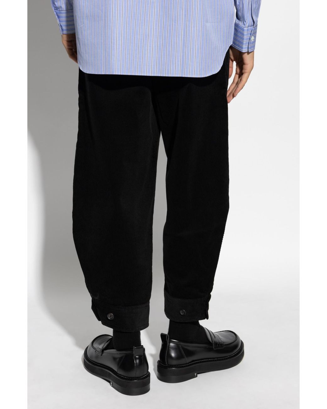 Comme des Garçons Black Corduroy Casual Pants for men