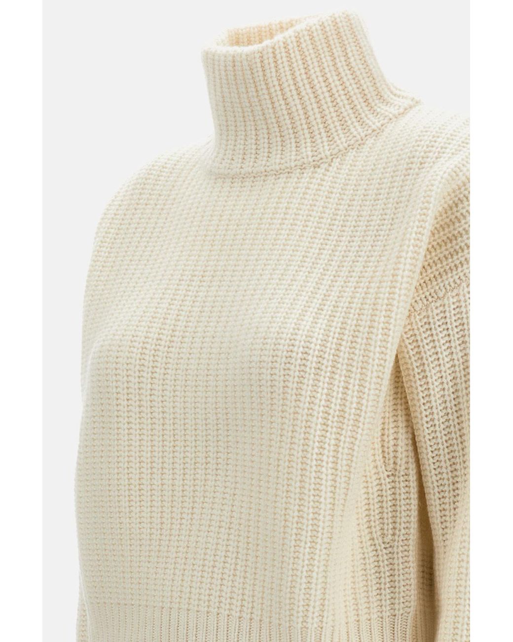 Lisa Yang White Turtleneck Long-Sleeves Sweater