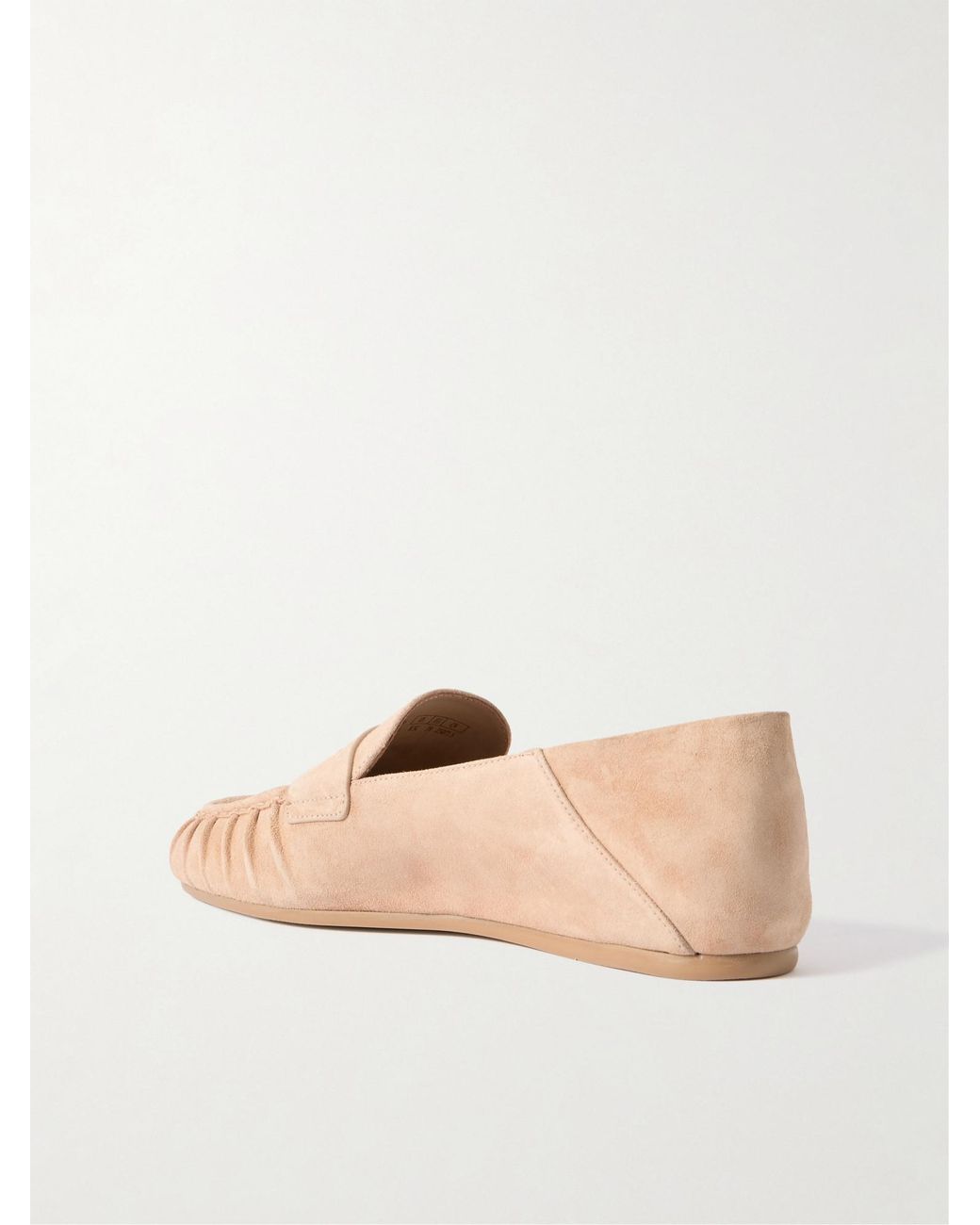 Stuart Weitzman Pink Brooks Collapsible-Heel Suede Loafers
