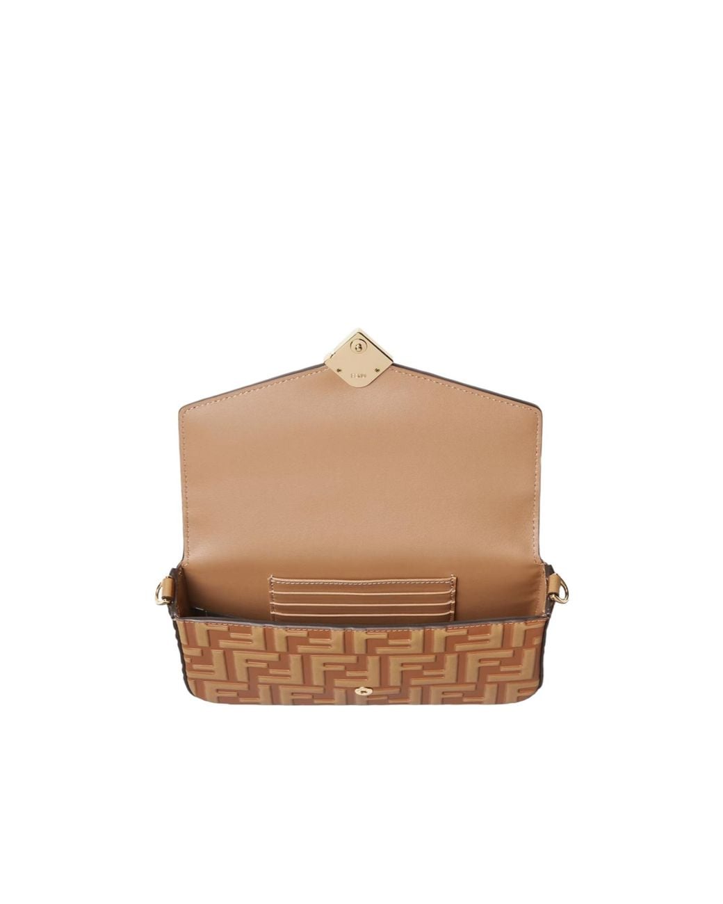 Fendi Brown Ff Diamonds Chain-Linked Wallet