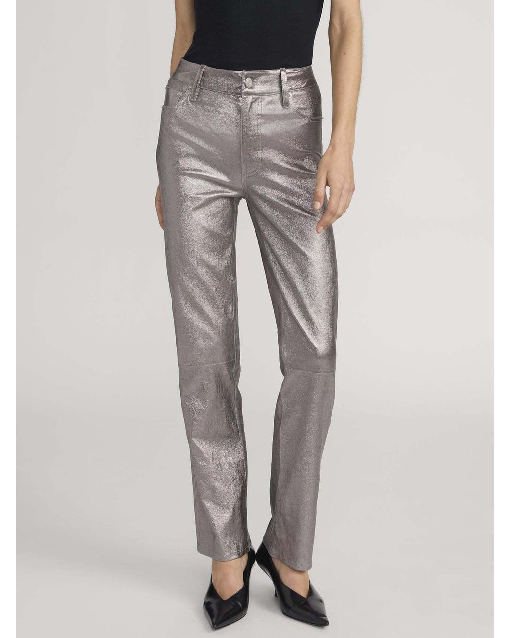 FRAME Gray Casual Pants With Belt Loops