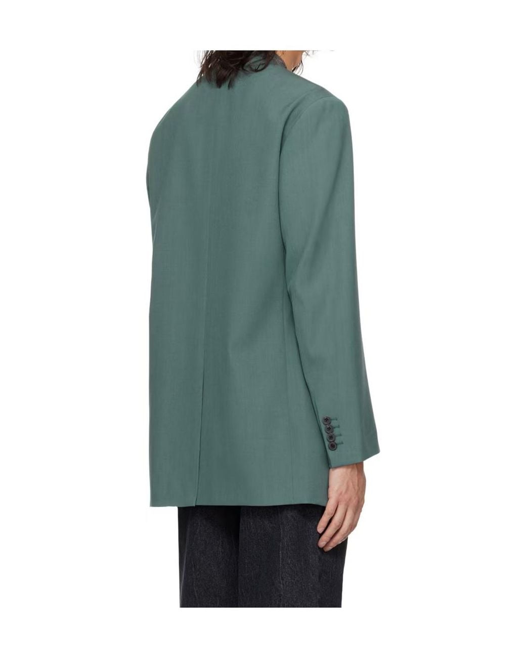 Dries Van Noten Blue Single-Breasted Long-Sleeved Jacket for men
