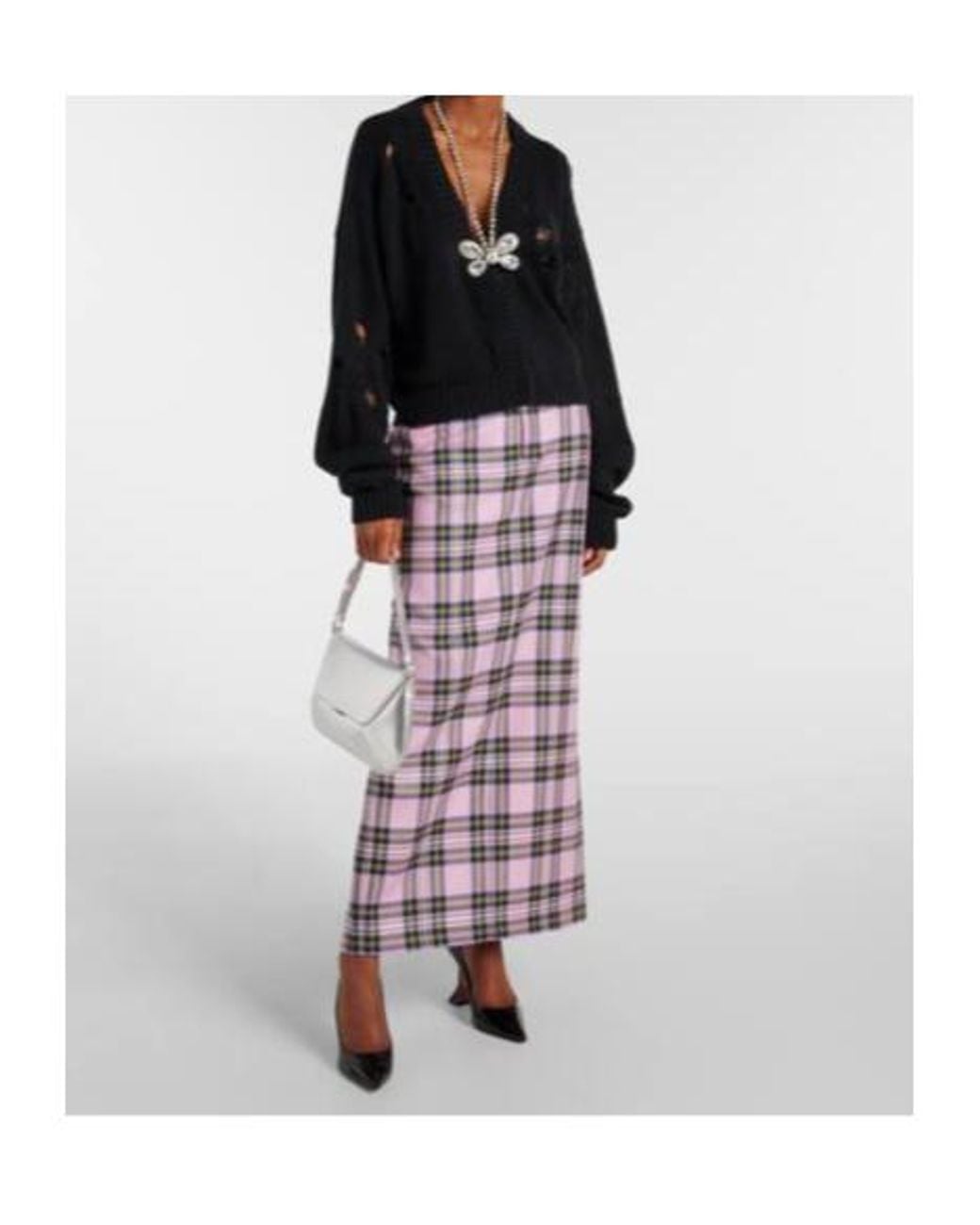 Area Black Embellished Cotton And Cashmere Cardigan