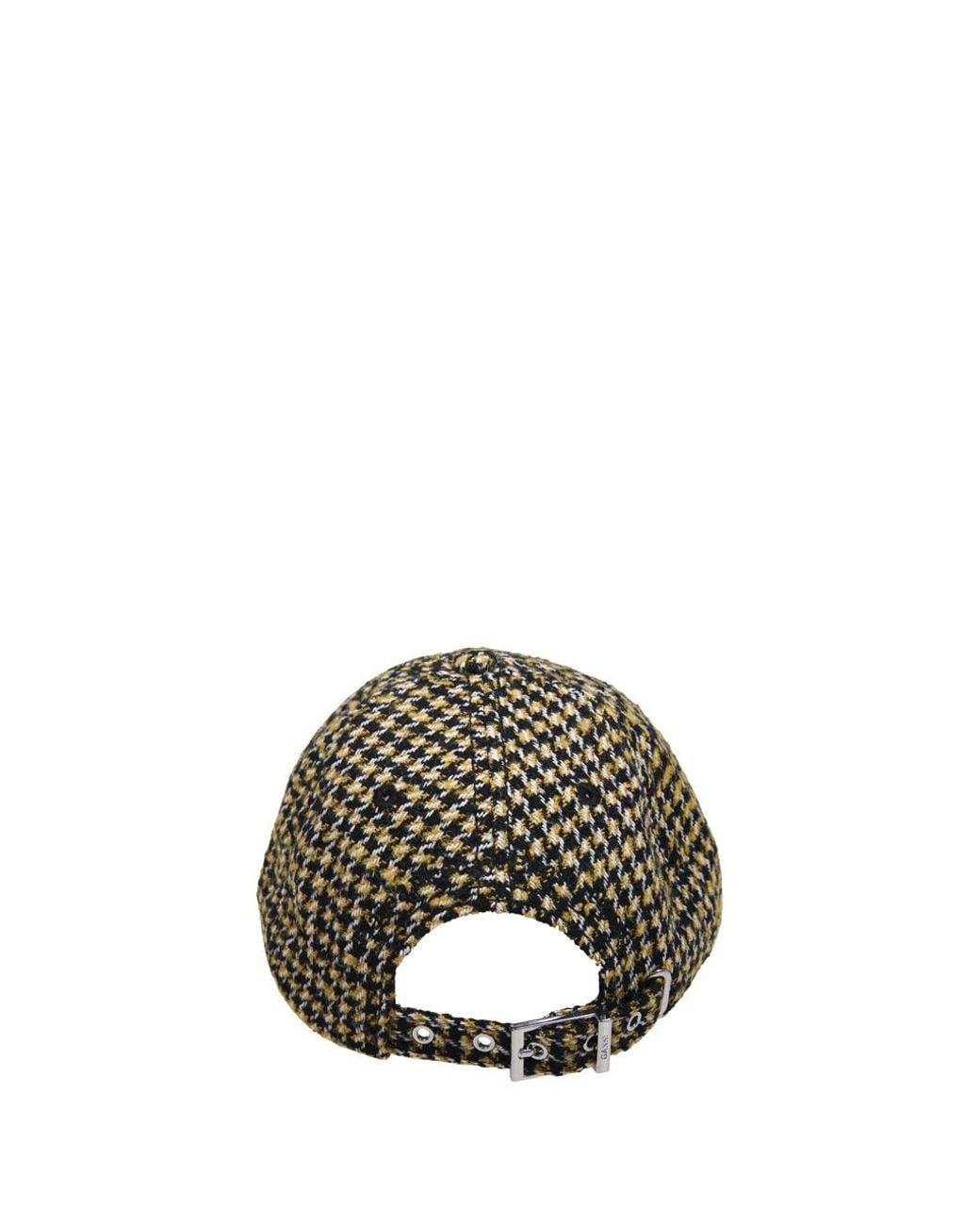 Ganni Checked Logo Baseball Cap in Green | Lyst
