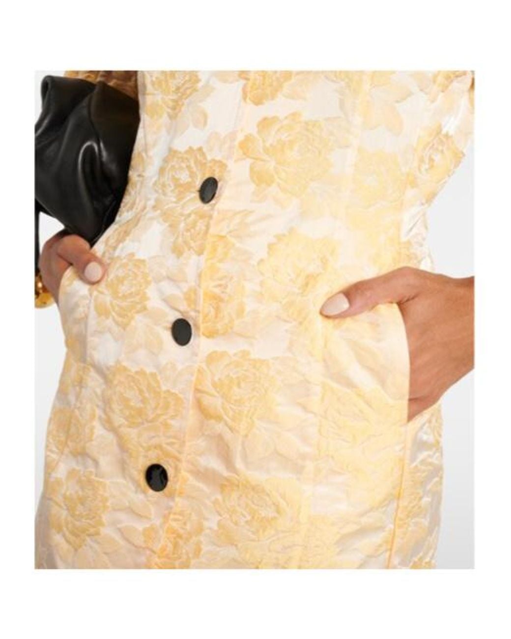 Ganni Metallic Floral Jacquard Shirt Dress