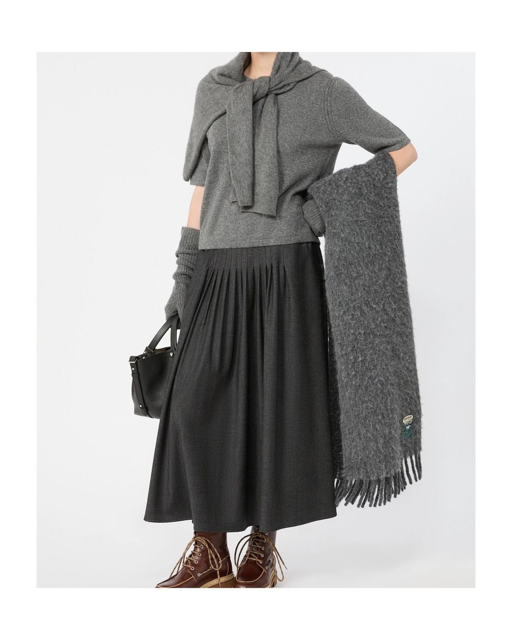Weekend by Maxmara Black Wkdovest Pleated Midi Skirt