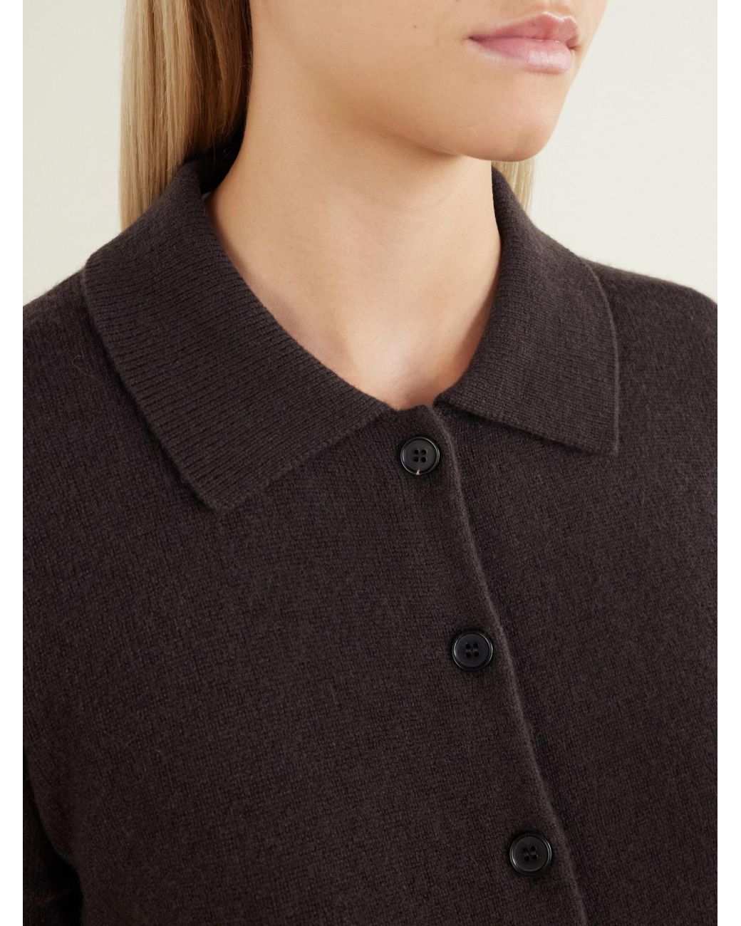 LeKasha Black Ribbed Cashmere Cardigan