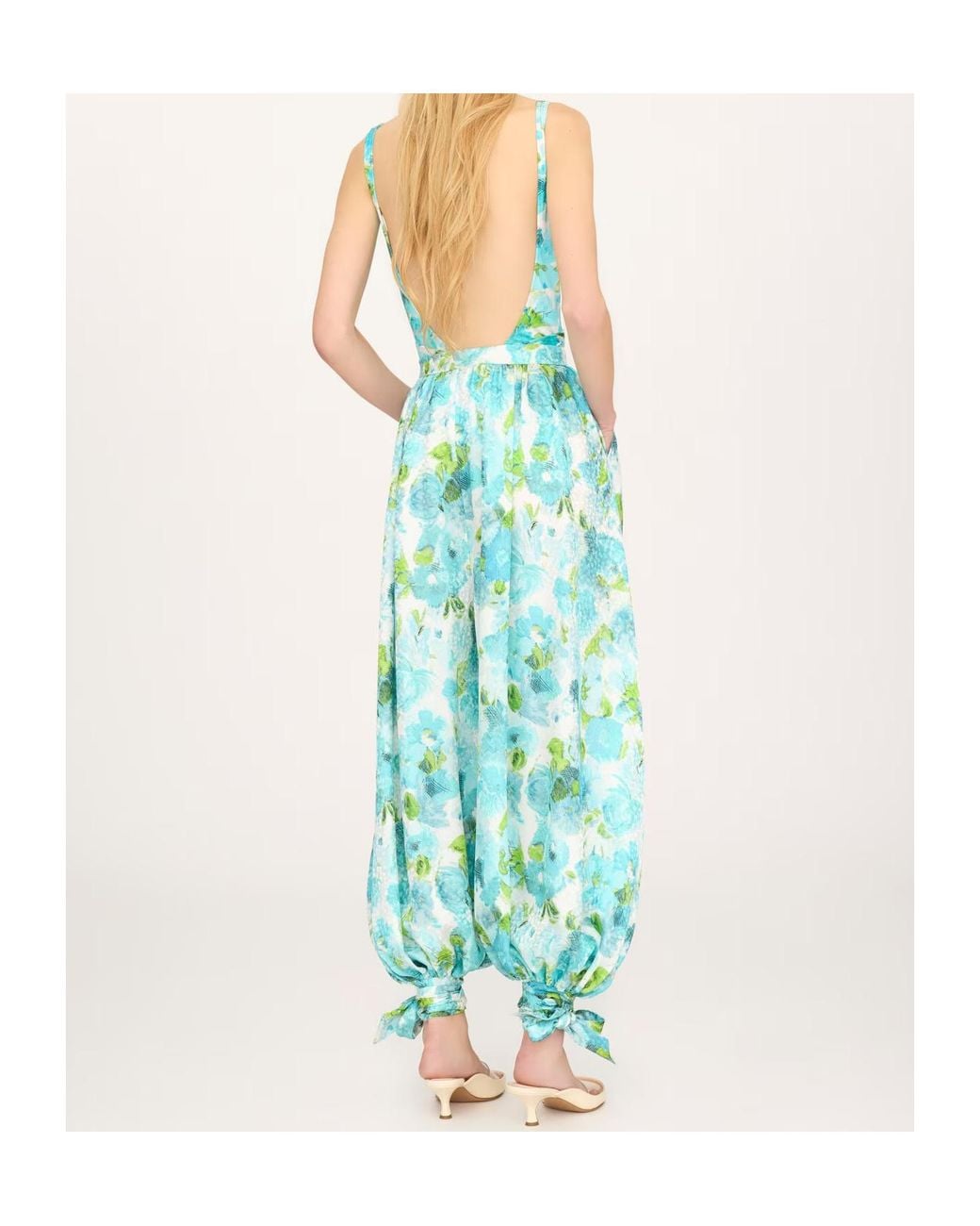 Chloé Blue Floral-Print Jacquard Trousers
